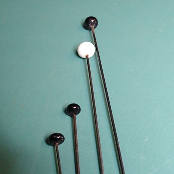Black and White Hat Pins Set 4 -9 inches Cottagecore Grandmacore